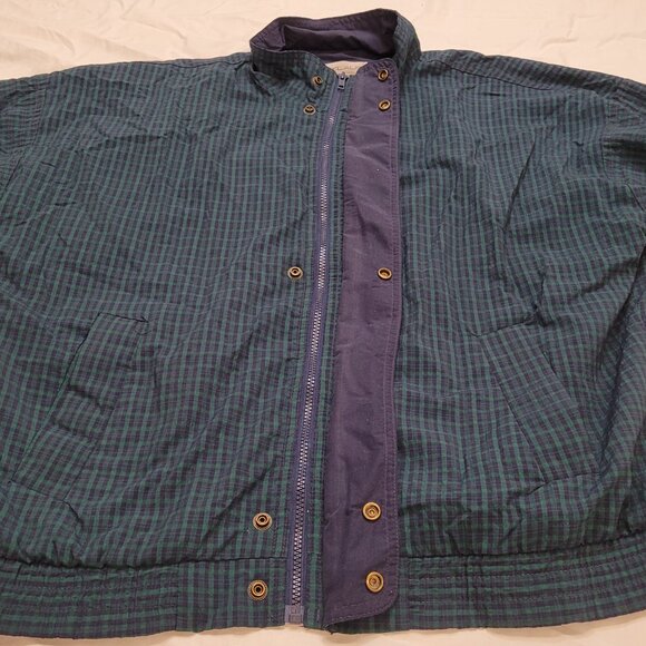 Nicklaus Mens Black Watch Plaid Jacket Golf Lightweight Logo Patch Vintage Zipup - Picture 4 of 13